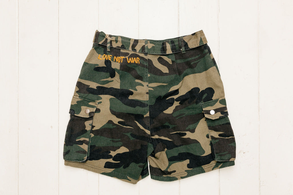 "Love Not War" Camo Shorts "Prism Collection"