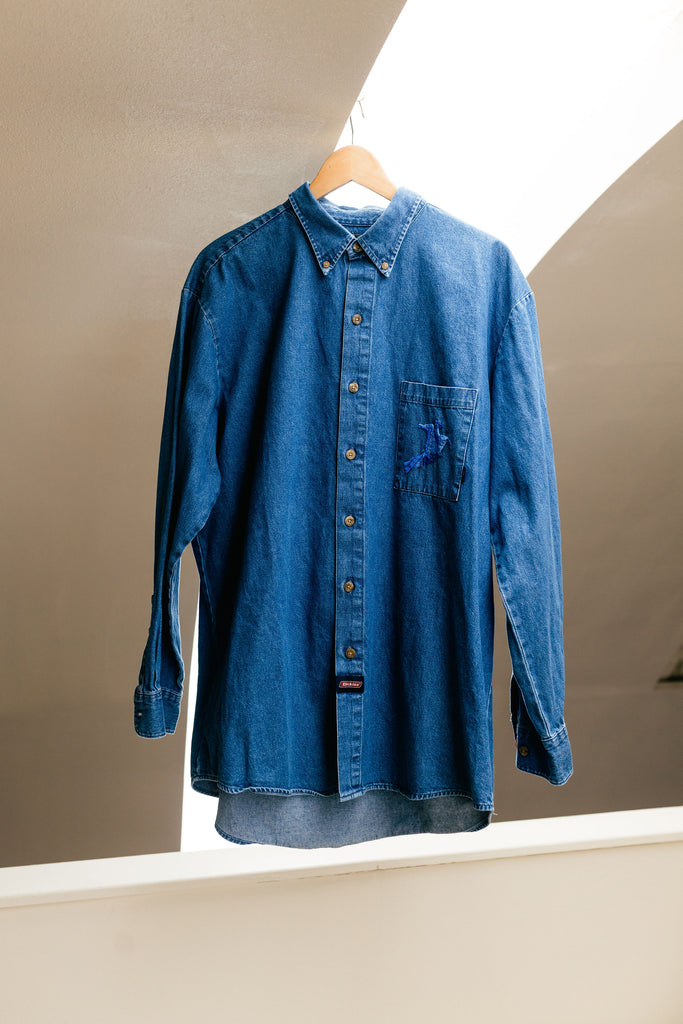 Oversized Embroidered Jean Shirt "Prism Collection"